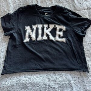 Nike Black Tee with White Block Logo